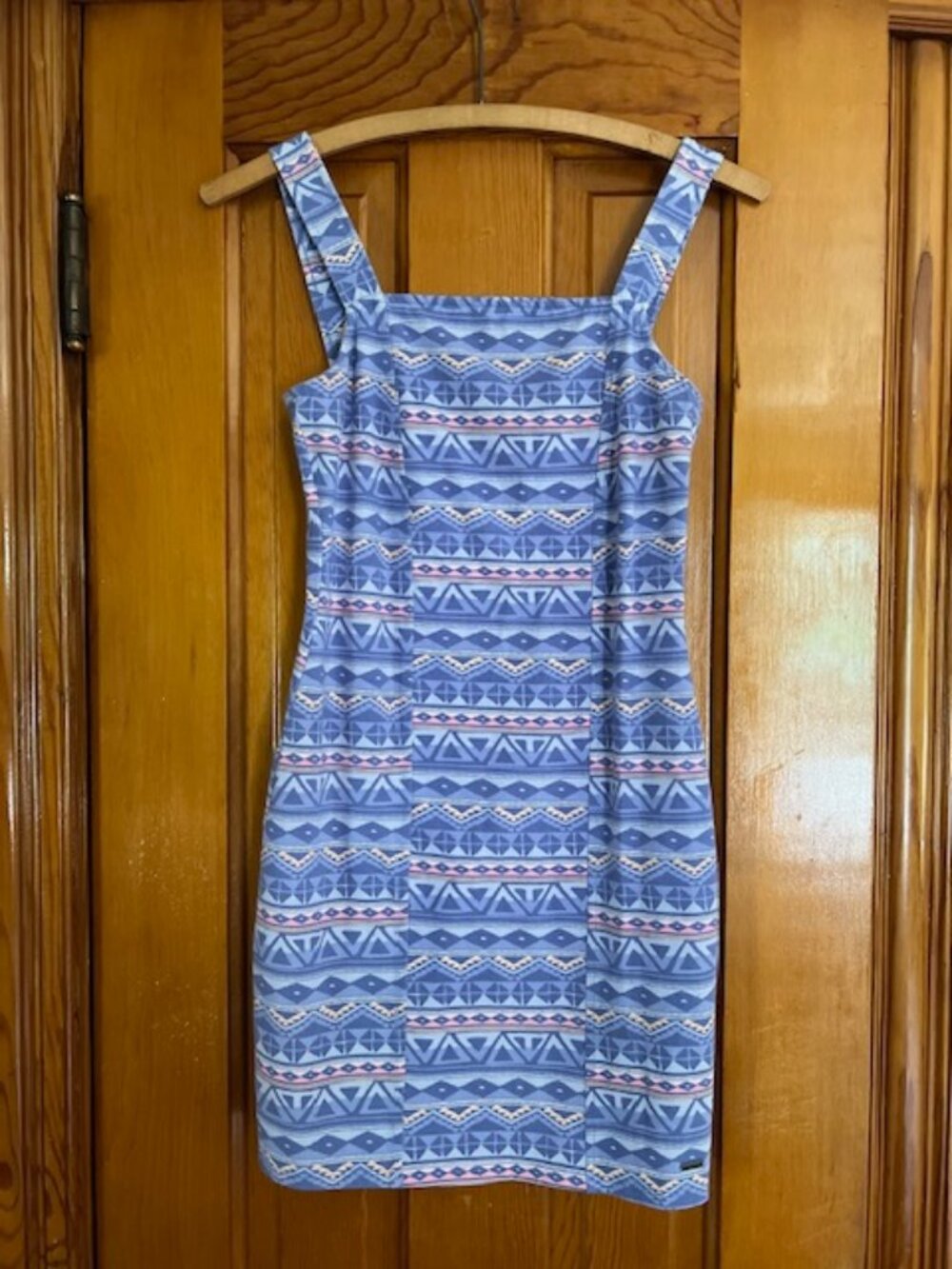 Hollister Co. Blue Geometric Aztec-Print Bodycon Mini Dress Woman's Small